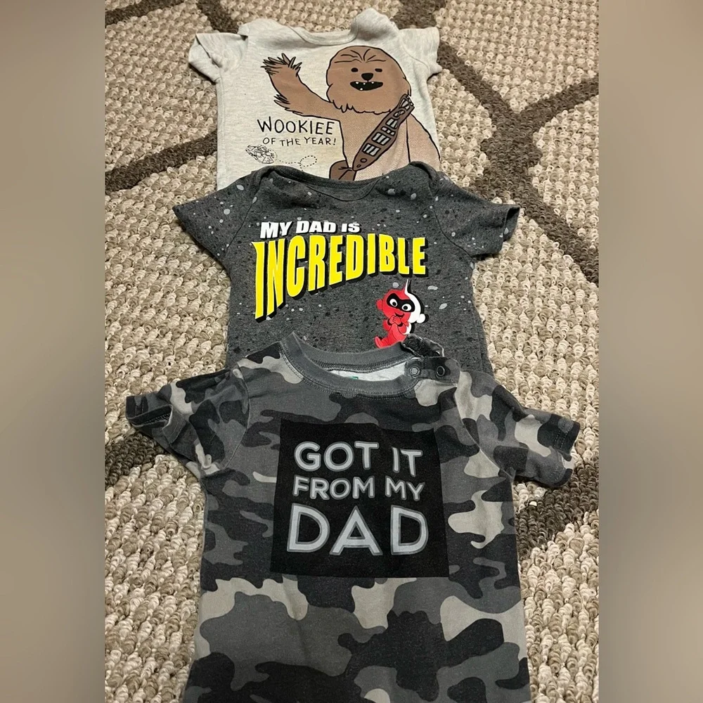 6 Pc Bundle Mom & Dad Love Shirts 18-24 months Star Wars Disney Incredible